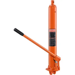 VEVOR Hydraulischer Langer Ram-Wagenheber, 3 t Motorhebezylinder mit Einzelkolbenpumpe & Flacher Basis, Hydraulischer Auto-Flaschenheber für Motorhebebühnen, Garagen-/Ladenkrane, Bauernhof usw.
