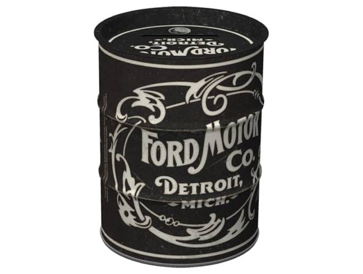 Nostalgic-Art Retro spaarblik, 600 ml, Ford – Vintage Logo – Cadeau idee voor Ford fans, spaarvarken van metaal, vintage spaarpot