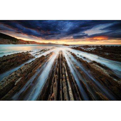 Fototapete PAPERMOON "Photo-Art JUAN PABLO DE, ZUMAIA FLYSCH", bunt, B:4,5m L:2,8m, Vlies, Tapeten