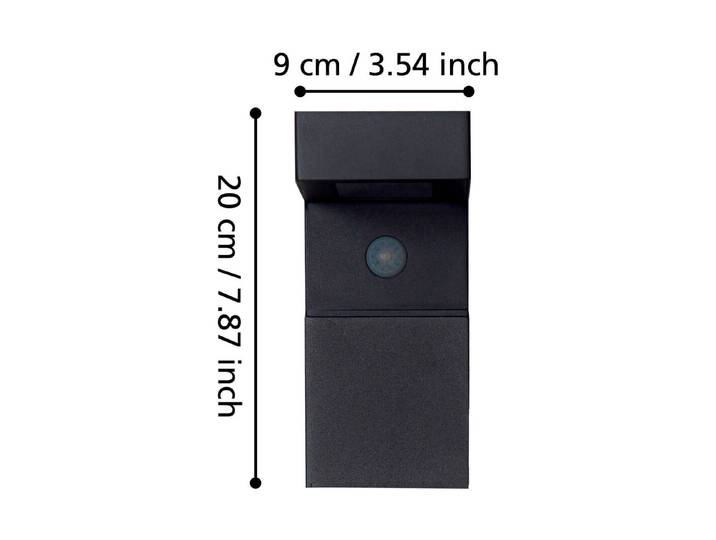 Eglo Solar-Wandleuchte mit Sensor Baracconi schwarz