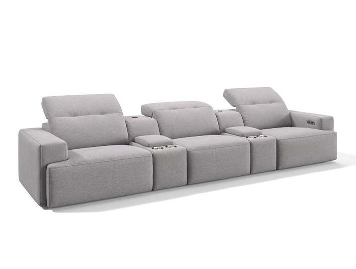 Stoff 3-Sitzer SORANO Kinosofa Relaxsofa 2 Stoffcouch Heim Kinosessel 3er