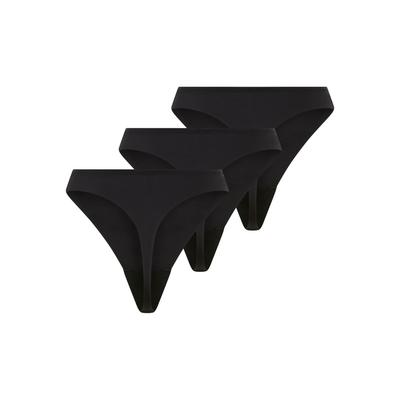 String BOSS "GIFT GIVING 3P THONG", Damen, Gr. M, 3 Stk., schwarz (schwarz 001), Obermaterial: 86% Polyamid, 14% Elasthan, körpernah, Unterhosen String