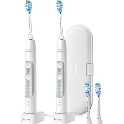 PHILIPS Sonicare HX9611/19 ExpertClean 7300 Elektrische Zahnbürste Weiß/Silber, Reinigungstechnologie: Schalltechnologie