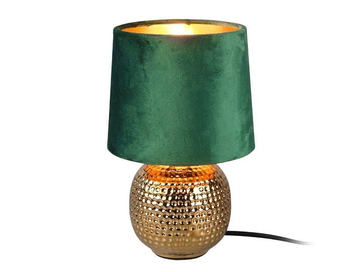 Lampe Sophia Ø 16cm Vert/Doré/Vert Velours E14