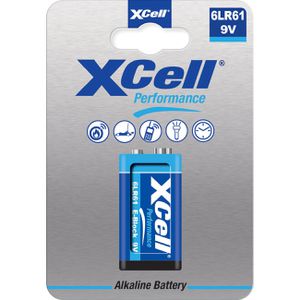 XCell Batterien Performance, Alkaline, 9V, E-Block / 6LR61, 1 Stück