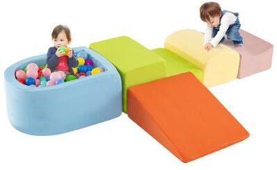 Costway 5-Piece Climb and Crawl Playset with Ball Pit for Kids-Multicolor