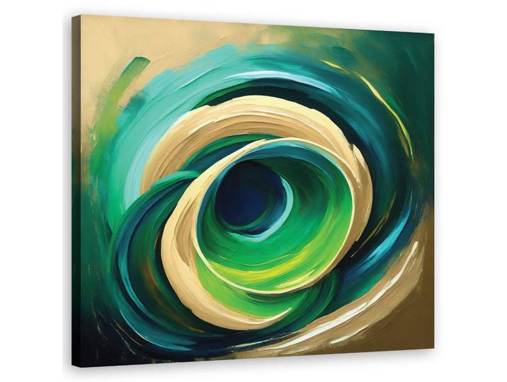 Feeby Wandbild türkis abstraktion wie gemalt, Grün, Abstrakt, Rechteckig, 50x50 cm, Bilder & Rahmen, Bilder, Leinwandbilder