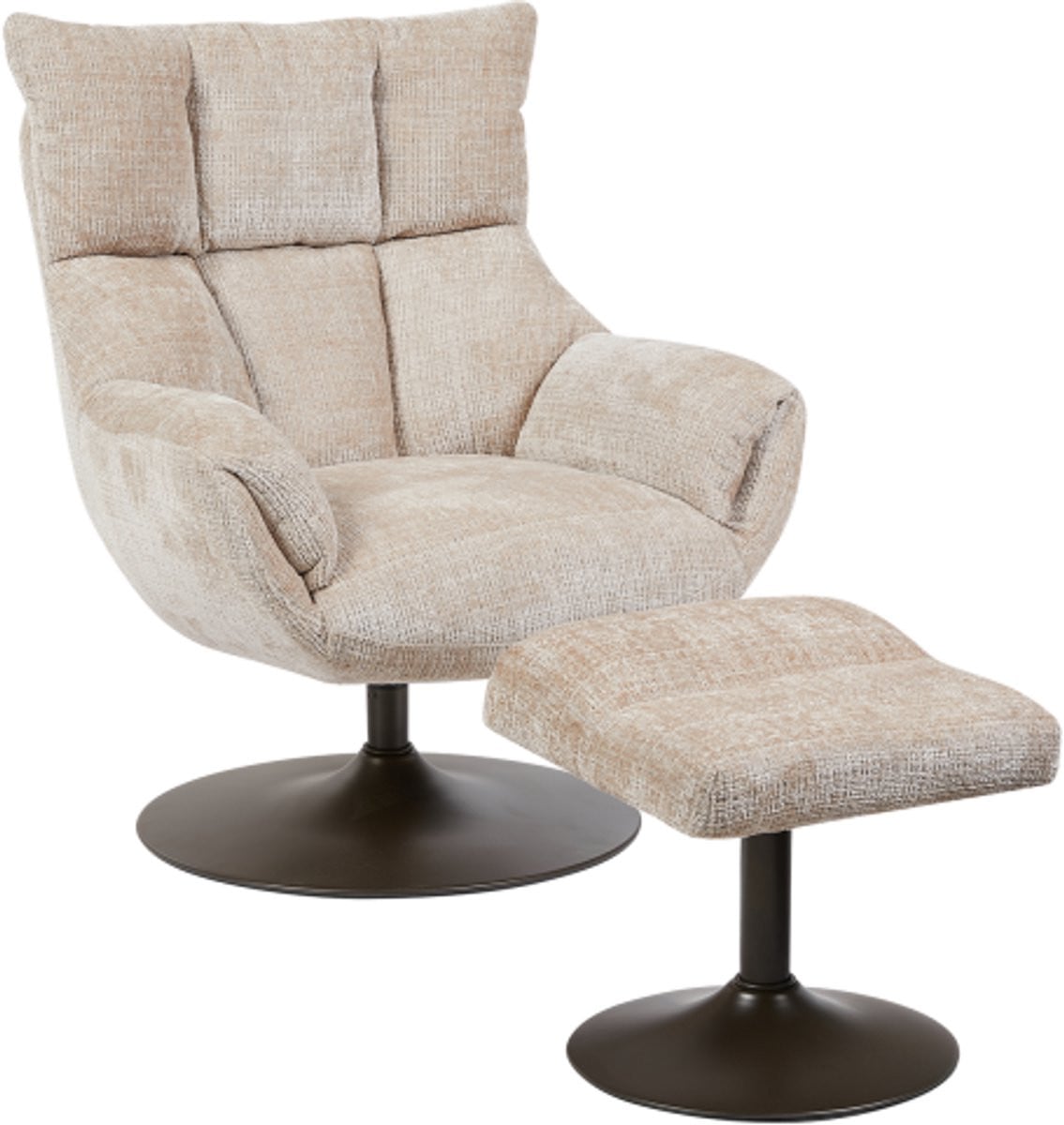 Force Fauteuil met voetenbank Cremona 14 beige draaibaar
