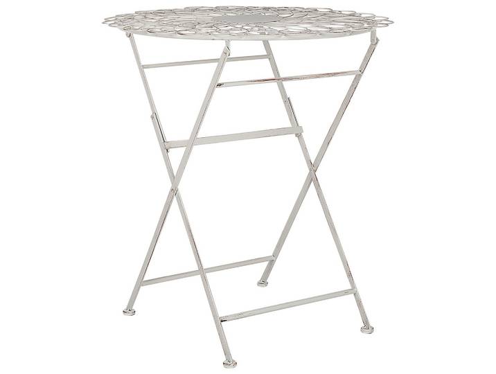 GARTENTISCH Metall cremeweiß 70 cm zusammen klappbar Stiffe