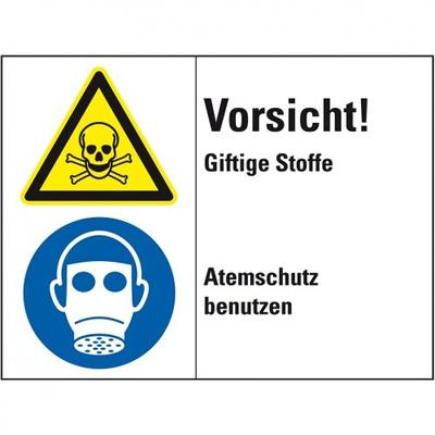 Aufkleber I Kombischild Vorsicht! Giftige Stoffe..., Folie, 200x150mm, ISO 3864-2