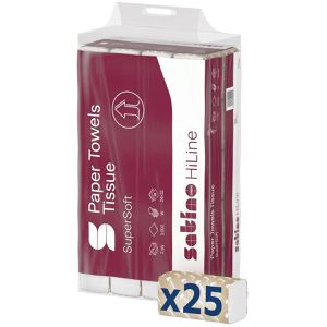 Satino Papierhandtücher HiLine, 274980, PT2, weiß, 2-lagig, Interfold-Falz, weiß, Tissue, 24 x 32 cm, 3000 Stück