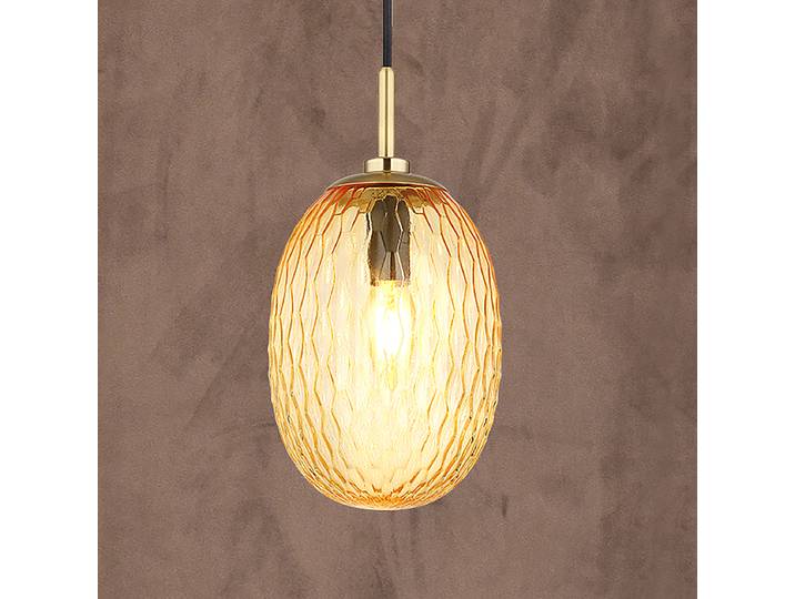 Suspension Devin - Type C Ø 15cm Doré/Beige/Beige Tissu mélangé LED E14