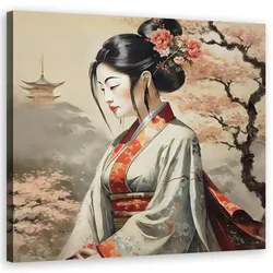 WANDBILD geisha japan landschaft