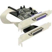 PCI Express Karte 2x Parallel, Schnittstellenkarte schwarz
