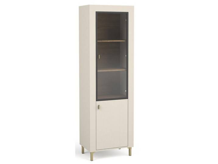 Compleo Vitrine Vitrinenschrank mit Glastüren, gerillte Front TRENDS