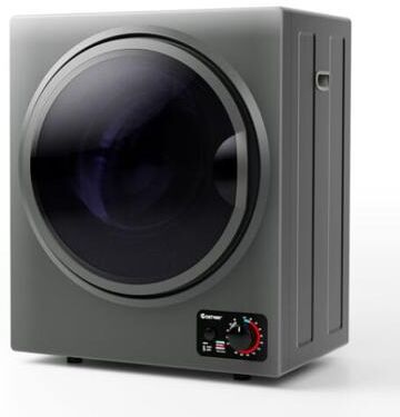 Costway 1.5 Cu .ft Clothes Dryer with with Stainless Steel Wall Mount-Gray