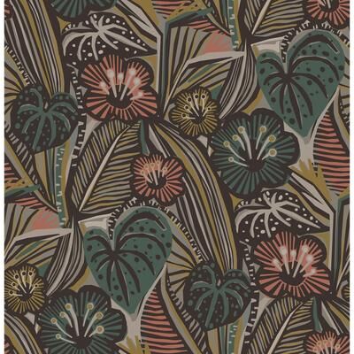Pip & Lo Coral Teal LotusLand Peel & Stick Wallpaper