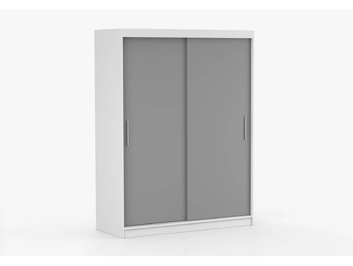 Schwebetürenschrank VISTA 04 150 cm Weiß Grau Ohne LED-Beleuchtung