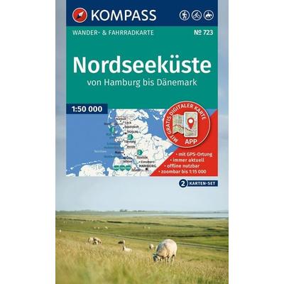 KOMPASS Wanderkarten-Set 723 Nordseeküste von Hamburg bis Dänemark (2 Karten) 1:50.000, Sonstige von , KOMPASS Freytag & Berndt, 978-3-99154-563-7