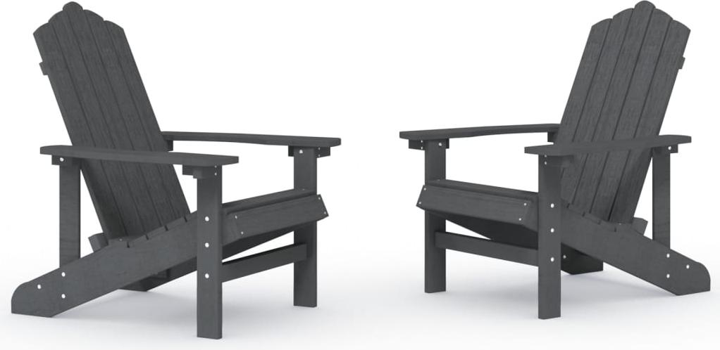vidaXL Adirondack-Gartenstühle 2 Stk. HDPE Anthrazit