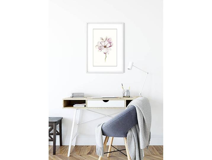 Tableau déco Magnolia Blossom Papier photo avec surface satinée et haute résistance à la lumière Multicolore 50 x 70 x 0cm