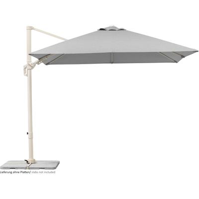 Ampelschirm SCHNEIDER SCHIRME "Rhodos Twist Comfy", grau (greige), Obermaterial: 100% Polyester, Standschirme, 300 x 300 cm