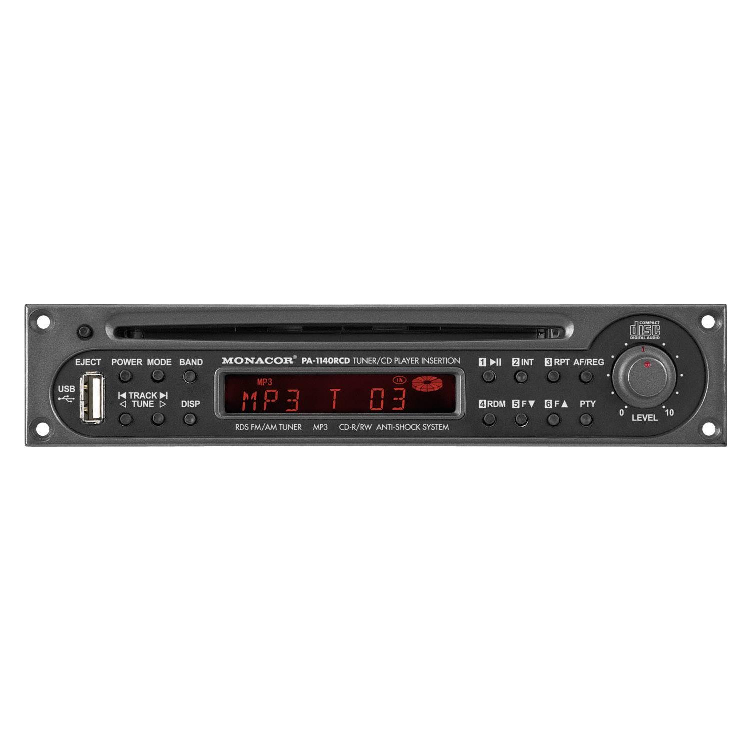 Monacor ELA-Radio/CD-Modul PA-1140RCD (Line-Mischer) (PA-1140RCD)