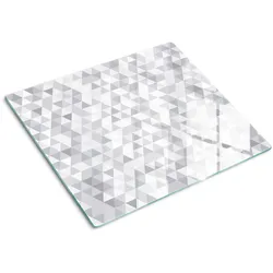 GLASPLATTE 60x52 cm Graue Dreiecke