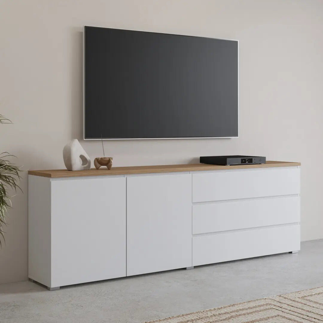 17 Stories Tavi 200cm Sideboard White 68cm H X 200cm W X 35cm D