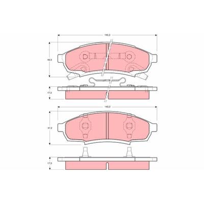 TRW Bremsbelagsatz, Scheibenbremse GDB4014 für OLDSMOBILE BUICK