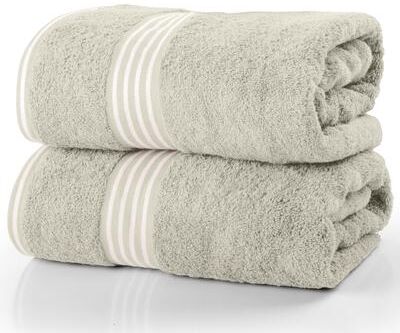 Bath Towels - 2PC 500GSM 100% Cotton Towel Set 35x70in Extra Large Quick Drying Bath Towels by Lavish Home