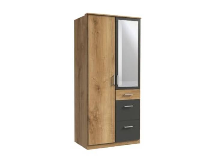 M Möbel-Direkt Deutschlands schnelle Möbel Kleiderschrank Click Plankeneiche, Grafit