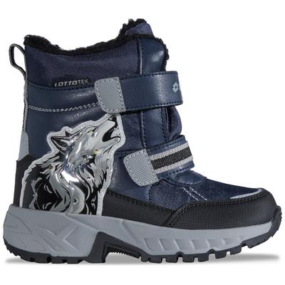 Winterboots LOTTO, Mädchen, Gr. 34, blau (navy, grau), Synthetik, mehrfarbig, Schuhe Winterboots, - mit Blinklichtern