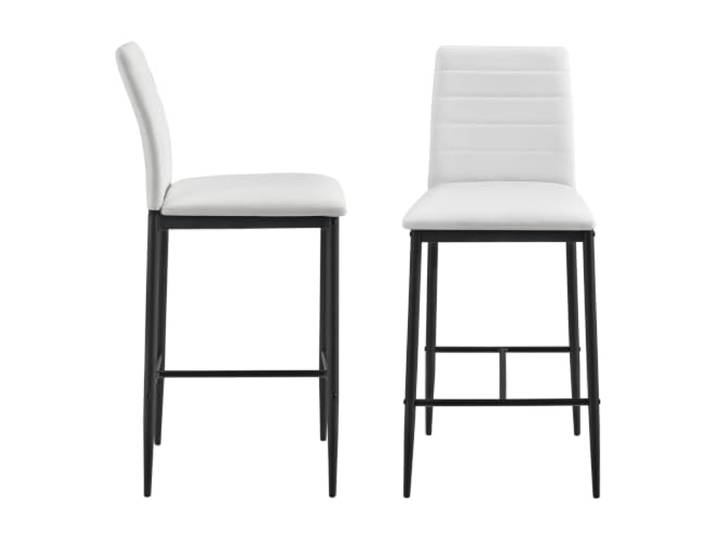 Helloshop26 Barhocker mit Stahlbeinen, Höhe 66 cm, Weiß, Schwarz, 2 Stück, 03_0005786/2