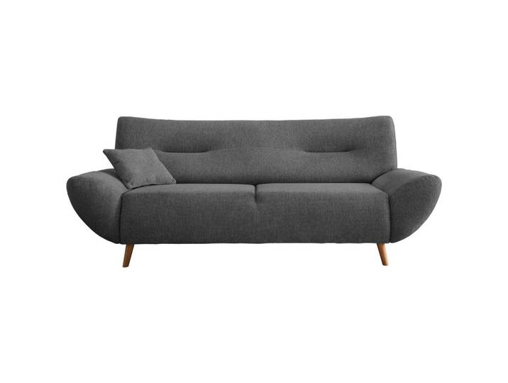 3-Sitzer-Sofa, Anthrazit, 205x81x90 cm, Textil & Holz, Schaumstoffpolsterung, Modern, MID.YOU