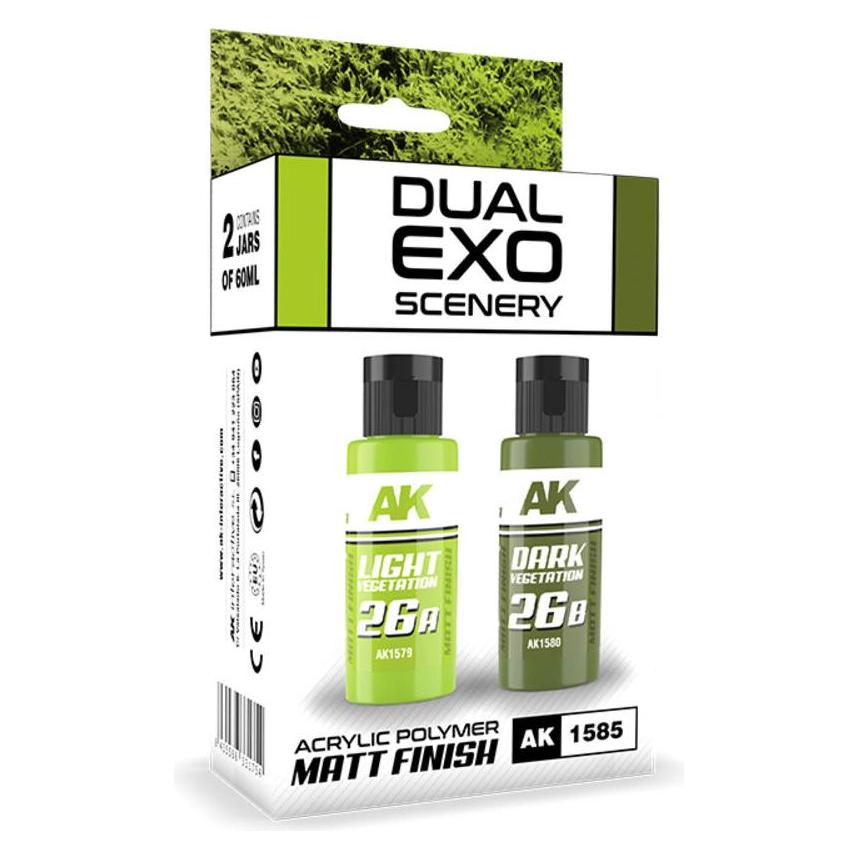 AK Interactive Light Vegetation & Dark Vegetation Dual Exo Set 26 (AK1585)