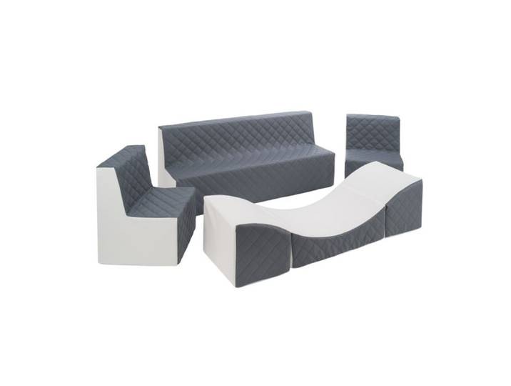 Ensemble de meubles en mousse : 2 chaise Canapé et fauteuil blanc gris