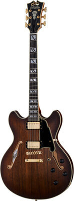 DAngelico Deluxe DC Satin Brown Burst Satin Brown Burst