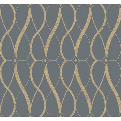 Antonina Vella Graceful Geo Smoke & Gold Wallpaper