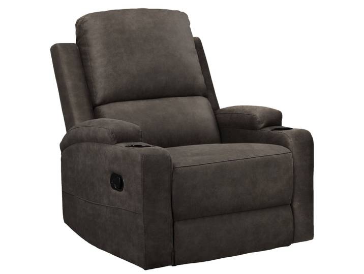 Fauteuil relax manuel en microfibre anthracite