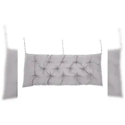 Livingandhome Livinandhome Sitzkissen aus Polyester PP-Baumwolle in Hellgrau für Gartenbänke Leicht und tragbar Sichere Befestigungsbänder