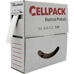 BBC Cellpack Schrumpfschlauch in Abrollbox 10m SB/6.4-3.2/weiß/ 10m