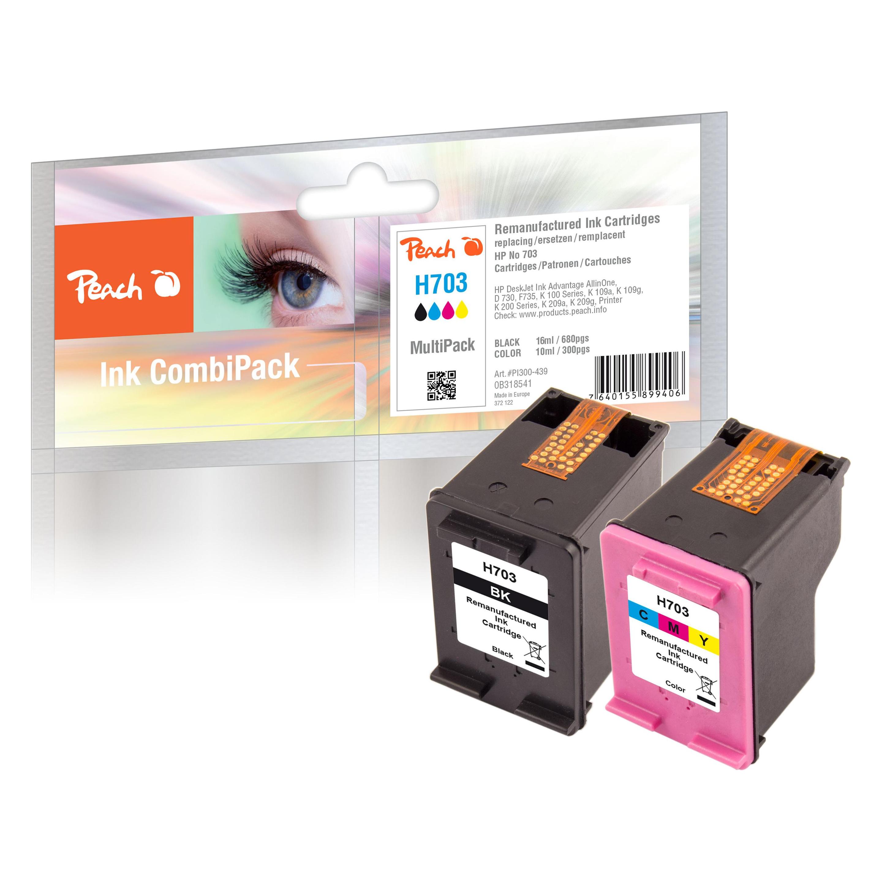 Peach Spar Pack Druckköpfe kompatibel zu HP No. 703 Series (PI300-439)