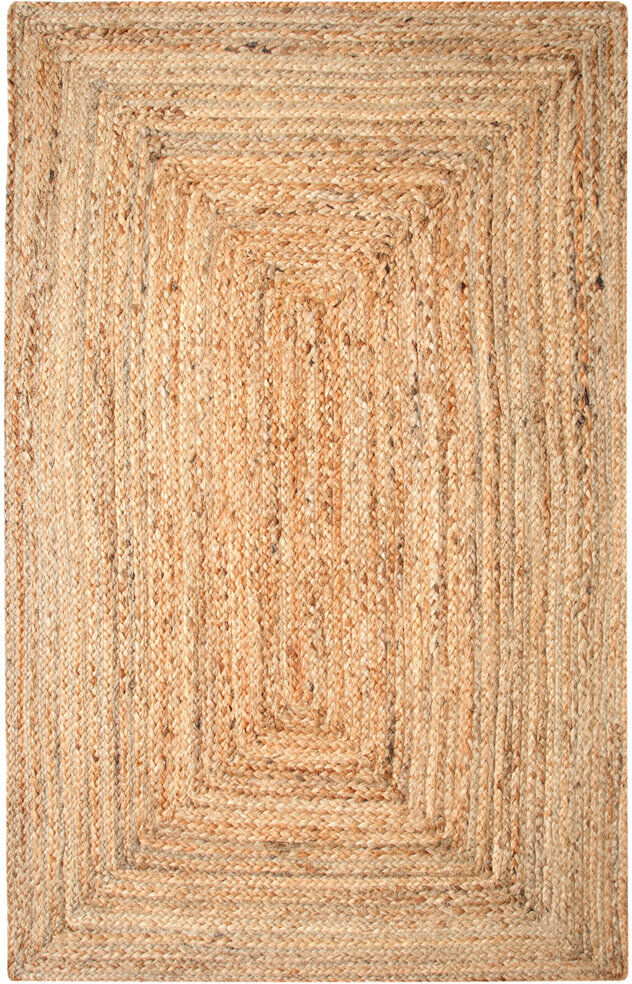 Bay Isle Home Gemini Hand Braided Beige Jute Rug Beige Rectangle 75 x 120cm