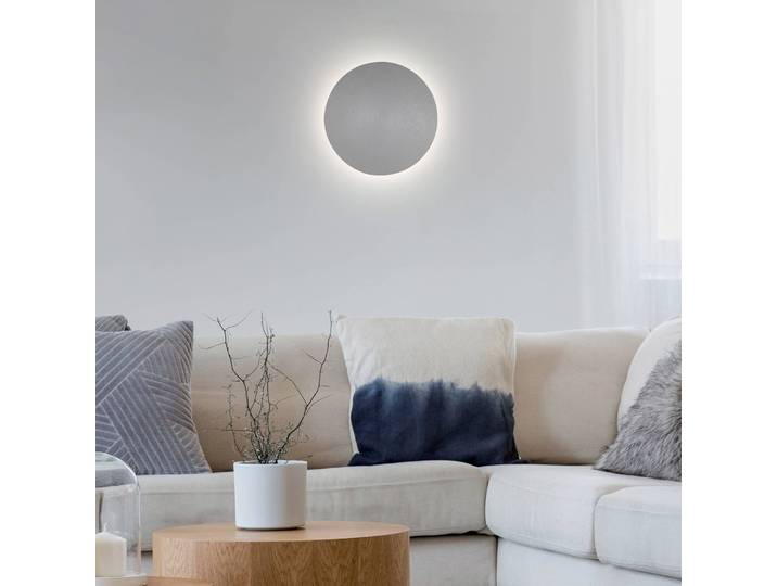 Paul Neuhaus Wandleuchte Akku Puntua, dimmbar, alu / grau / zink, für Wohn- / Esszimmer, Aluminium, Modern
