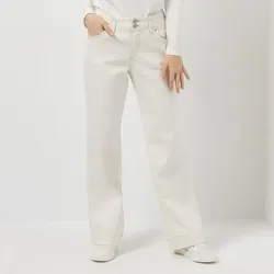 STRANDFEIN Hose 4-Pocket-Style Kontrastnähte weites Bein