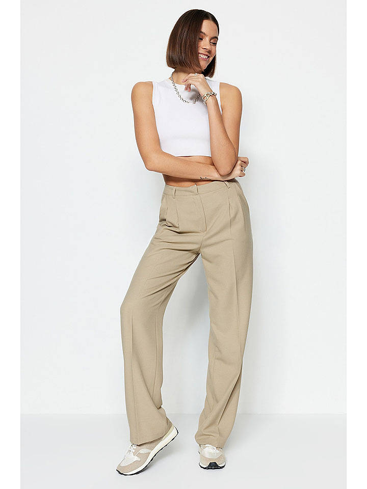 trendyol Marlenehose in Beige - 40