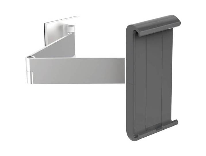 Durable Support Tablette Mural Ipad 7 à 13\ \, Argenté\, 893423 Bras articulé et fixation murale\, pour tablette tactile\, antivol à clé\, rotation 360°\, angle max. 46°\, Made in Germany