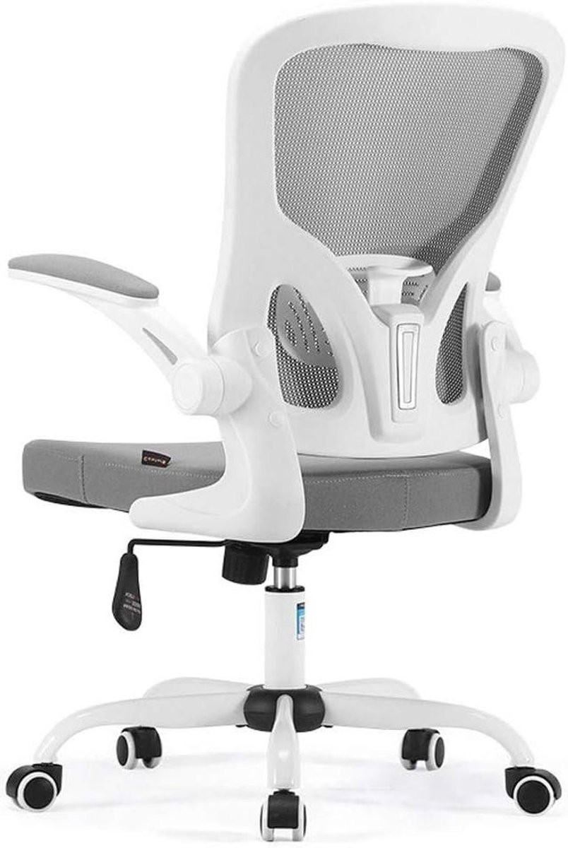 Ergonomische Bureaustoel - Comfortabele Computerstoel met Draaifunctie en Ademend Mesh - Wit