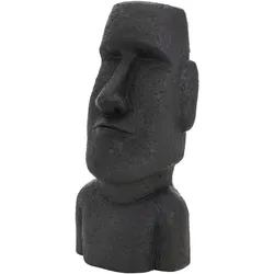 ECD Germany Moai Figur 53,5 cm Anthrazit Steinguss Kunstharz Wetterfest Osterinsel Statue Gartenfigur Skulptur